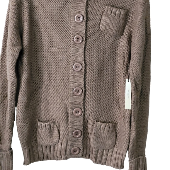 VERTIGO PARIS FAUX FUR COLLAR SWEATER IN NUBUCK L - Picture 6 of 13